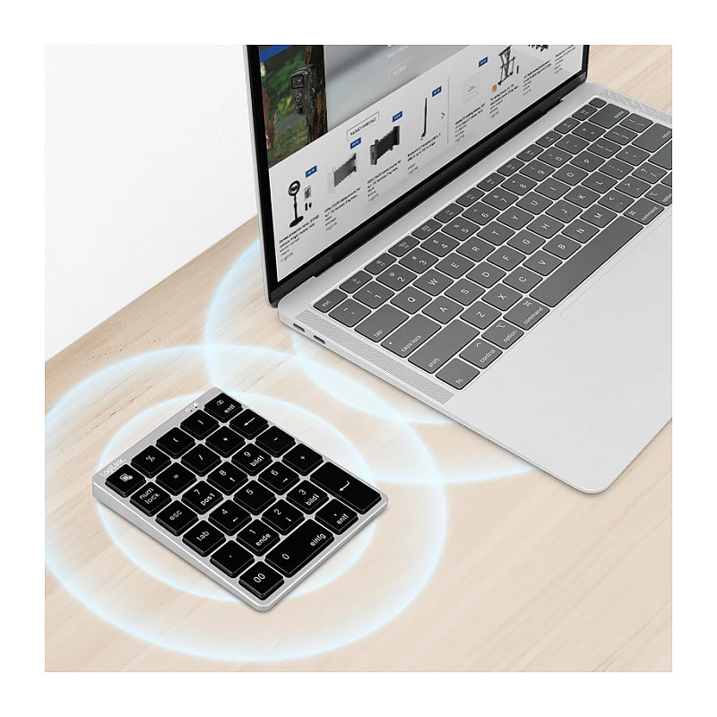 LogiLink ID0212 traadita numbriklahvistik, 28 klahvi, Bluetooth 5.0, kosmoshall