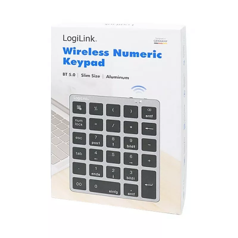 LogiLink ID0212 traadita numbriklahvistik, 28 klahvi, Bluetooth 5.0, kosmoshall