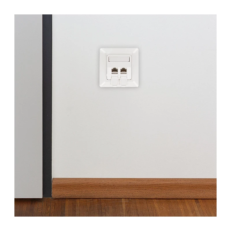 LogiLink Keystone esipaneel 2 moodulile, eenduv, UP/50, puhas valge