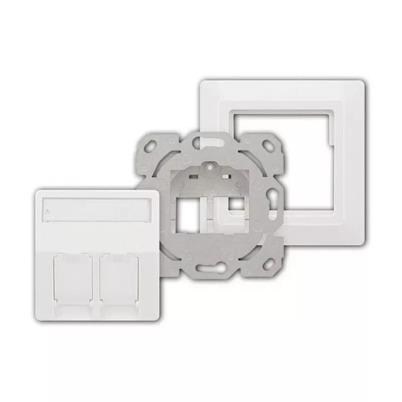 LogiLink Keystone esipaneel 2 moodulile, eenduv, UP/50, puhas valge