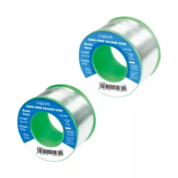 LOGILINK Jootetina, pliivaba, 1mm, 100g, Sn99.3Cu0.7, no-clean räbusti