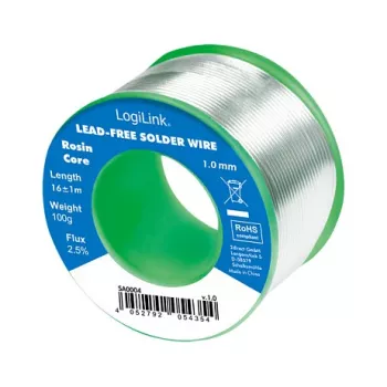 LOGILINK Jootetina, pliivaba, 1mm, 100g, Sn99.3Cu0.7, no-clean räbusti