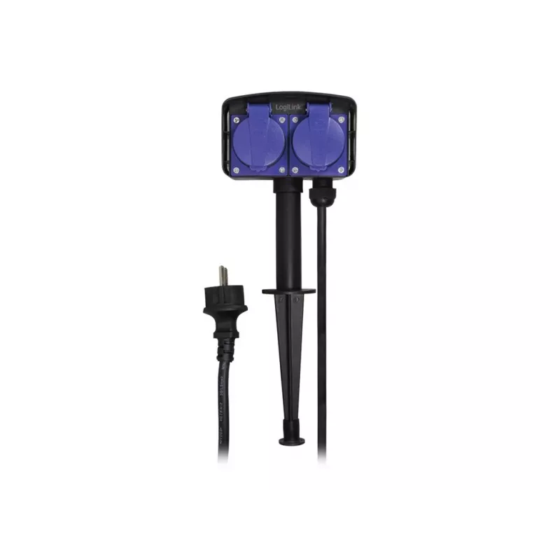 Logilink LPS214 Pistikupesa riba, 2 kaitsekontaktiga pistikupesa, IP44, maatihv, 2m kaabel