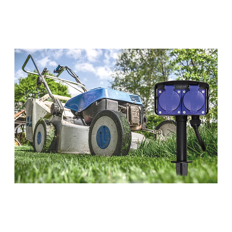 Logilink LPS214 Pistikupesa riba, 2 kaitsekontaktiga pistikupesa, IP44, maatihv, 2m kaabel