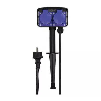 Logilink LPS214 Pistikupesa riba, 2 kaitsekontaktiga pistikupesa, IP44, maatihv, 2m kaabel