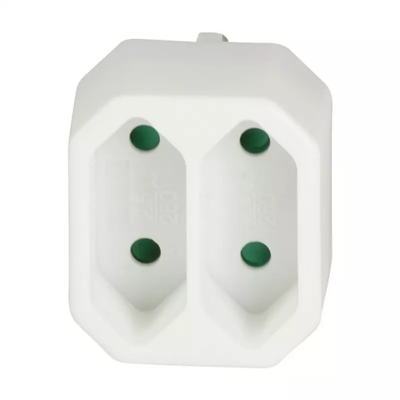 LogiLink LPS218 Euro pistikupesa adapter 2 pesaga, valge