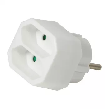 LogiLink LPS218 Euro pistikupesa adapter 2 pesaga, valge
