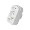 LogiLink LPS221 Schuko pistik 2x Euro + 1x turvapistikupesa adapter, valge, 16 A, 250 V, 3680 W, lapselukk