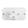 LogiLink LPS221 Schuko pistik 2x Euro + 1x turvapistikupesa adapter, valge, 16 A, 250 V, 3680 W, lapselukk