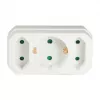 LogiLink LPS221 Schuko pistik 2x Euro + 1x turvapistikupesa adapter, valge, 16 A, 250 V, 3680 W, lapselukk