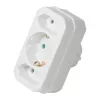 LogiLink LPS221 Schuko pistik 2x Euro + 1x turvapistikupesa adapter, valge, 16 A, 250 V, 3680 W, lapselukk