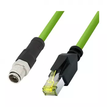 LOGILINK M12 CAT6A tööstuslik paigakaabel, PUR, M12 X-kodeeringuga RJ45-le, 0,25 m