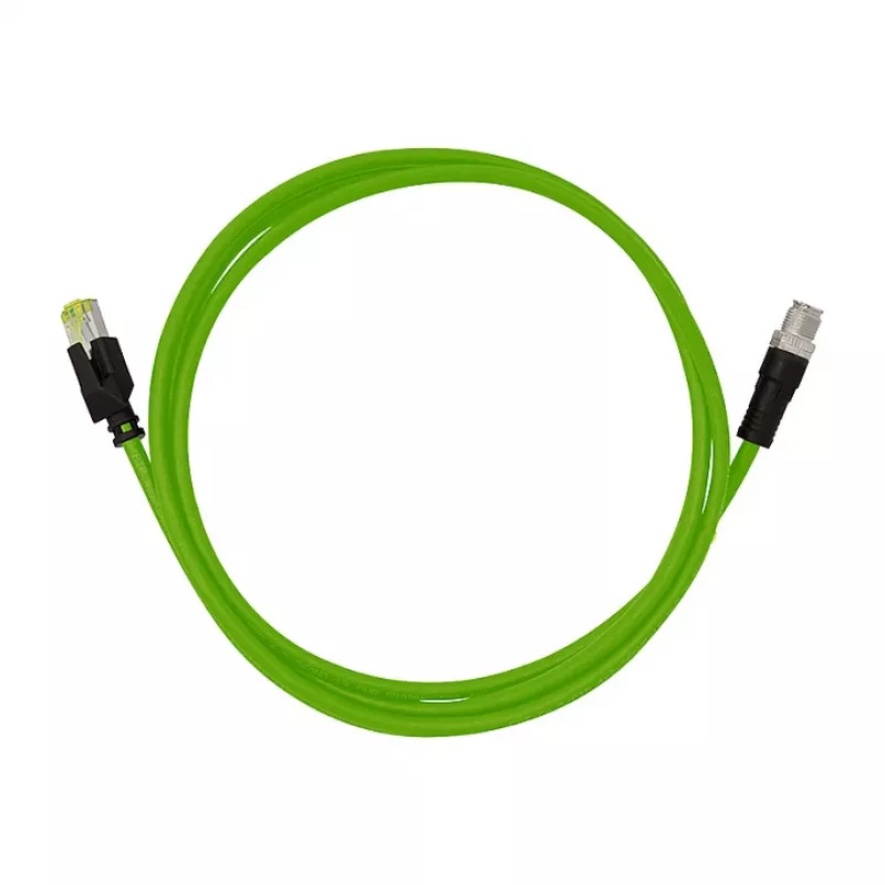 LOGILINK M12 CAT6A tööstuslik patch-kaabel, PUR, M12 X-kodeeringuga RJ45-le, 3 m
