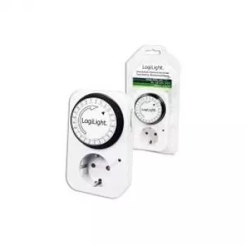 LogiLink mehaaniline taimer ET0001, päevane programmeeritav, 16 A, 3680 W, lapsekaitse, valge