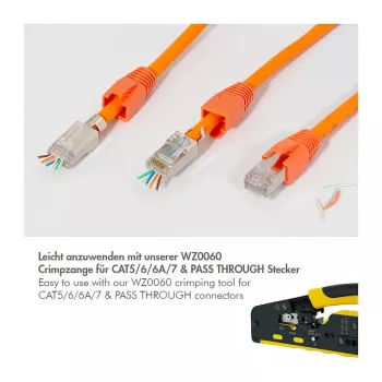 LogiLink Modulaarne pistik RJ45 Cat.6A STP läbiviiguga, 10-pakk