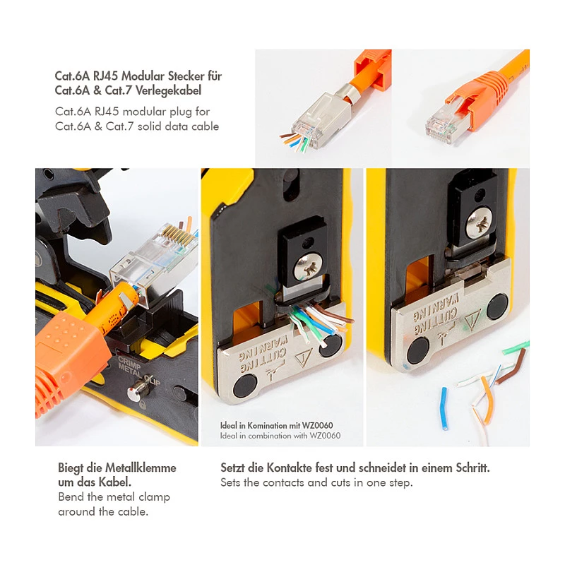 LogiLink Modulaarne pistik RJ45 Cat.6A STP läbiviiguga, 10-pakk