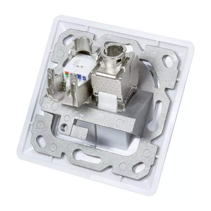 LogiLink NK4020 Keystone seinapaneel, tasapinnaline paigaldus, 2 moodulit, signaalvalge