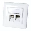 LogiLink NK4020 Keystone seinapaneel, tasapinnaline paigaldus, 2 moodulit, signaalvalge