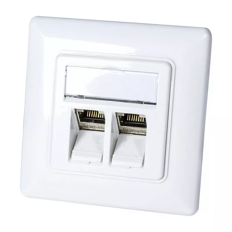 LogiLink NK4020 Keystone seinapaneel, tasapinnaline paigaldus, 2 moodulit, signaalvalge