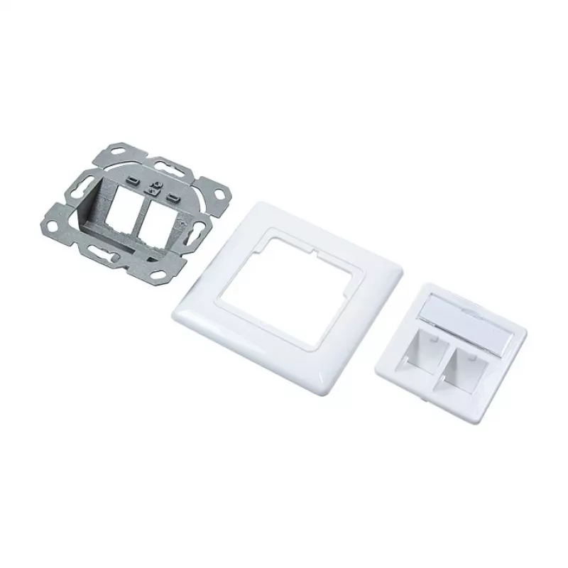 LogiLink NK4020 Keystone seinapaneel, tasapinnaline paigaldus, 2 moodulit, signaalvalge