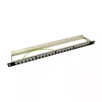 LogiLink NK4040 24-pordiline varjestatud Keystone patch-paneel, 0.5U, must