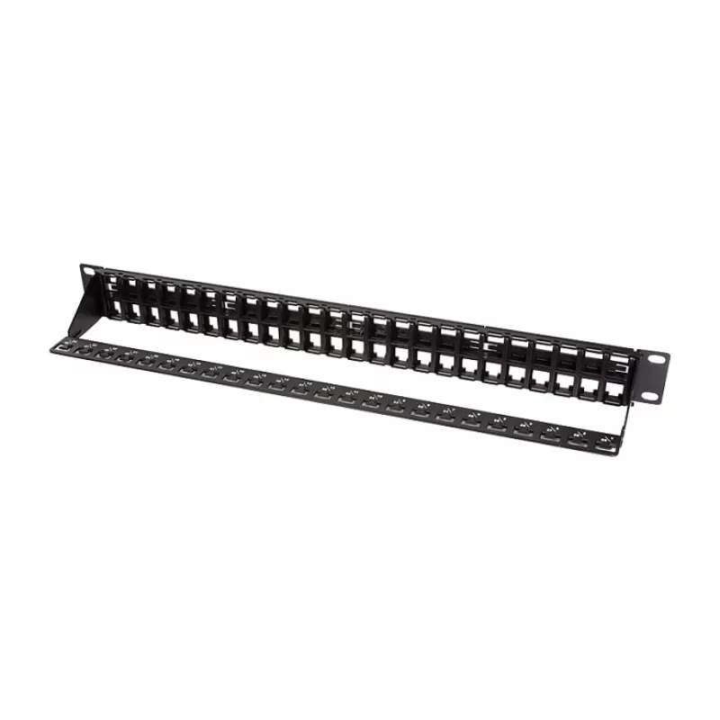 LogiLink NK4045 Keystone patch-paneel 1U 48 porti varjestamata Must