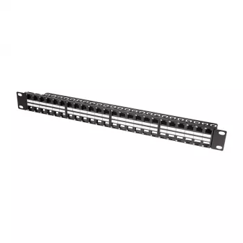 LogiLink NK4045 Keystone patch-paneel 1U 48 porti varjestamata Must