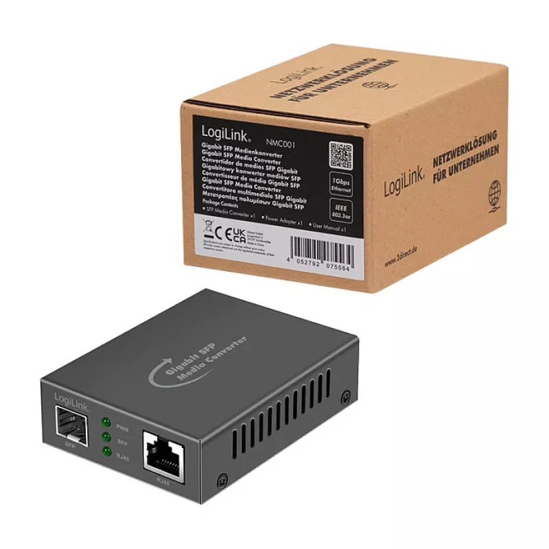 Logilink NMC001 Gigabit Meediakonverter RJ45 SFP-le