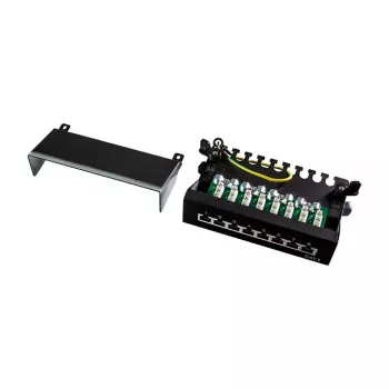 LogiLink NP0017B patch-paneel – 8 porti Cat6 STP, seinale/laua alla paigaldatav, must