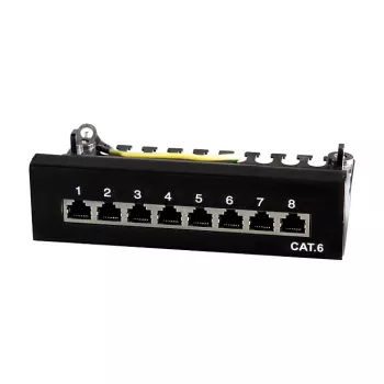 LogiLink NP0017B patch-paneel – 8 porti Cat6 STP, seinale/laua alla paigaldatav, must