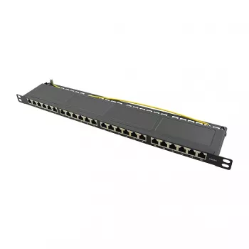 Logilink NP0063 24-Port Cat6A STP Patch Panel 19 inch 0.5U Black