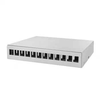 LOGILINK NP0094 Koonduspunkti karp 12 pordiga, lauale/seinale/DIN-liistule, helehall