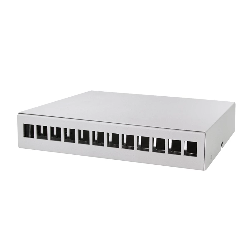 LOGILINK NP0094 Koonduspunkti karp 12 pordiga, lauale/seinale/DIN-liistule, helehall