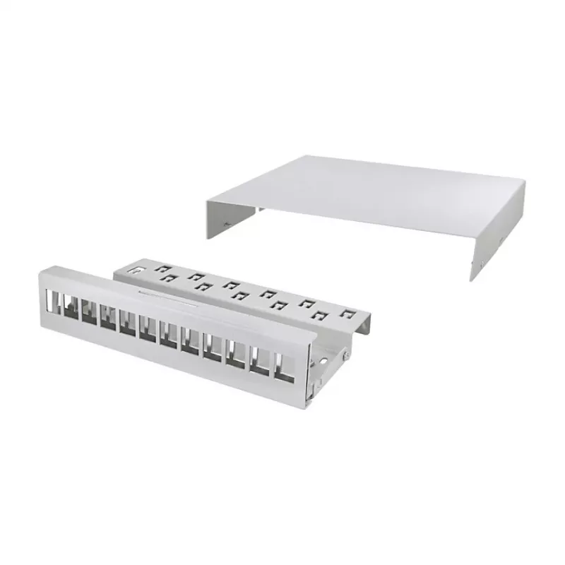 LOGILINK NP0094 Koonduspunkti karp 12 pordiga, lauale/seinale/DIN-liistule, helehall