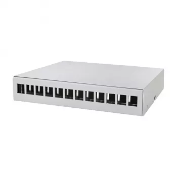 LOGILINK NP0094 Koonduspunkti karp 12 pordiga, lauale/seinale/DIN-liistule, helehall