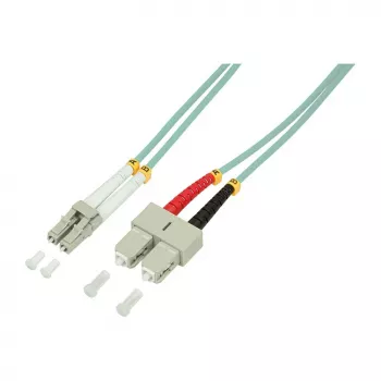 LogiLink OM3 LC/SC Duplex mitmekiuline fiiber patchkaabel, 10m, akvamariin, LSZH