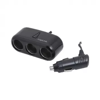 LogiLink PA0038 3-pordiline autolaadija jaotur USB-pordiga – 12V/5V toitejaotur sigaretisüütaja pesasse, must