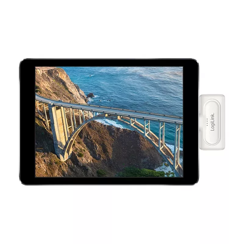 LogiLink PA0349W mobiilne akupank, 5000 mAh, LiPo, sisseehitatud kokkupandav USB-C-pistik ja USB-C-port, valge