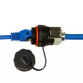 LogiLink Professional Cat.6A STP Keystone Jack RJ45, IP68 tööstuslik välistingimustesse, tööriistavaba, tsinkvalu, must