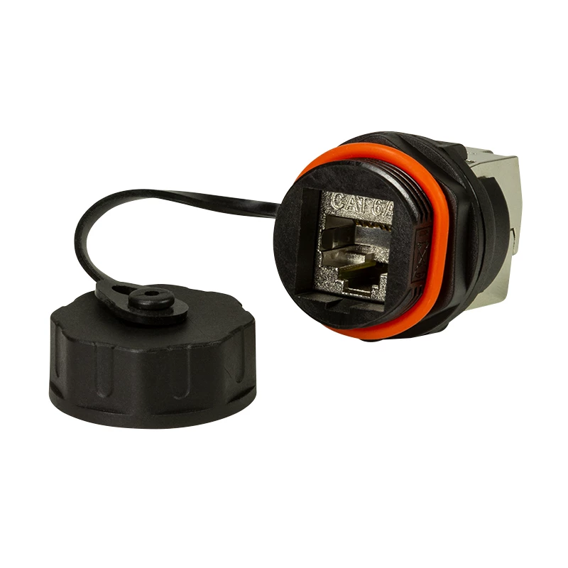 LogiLink Professional Cat.6A STP Keystone Jack RJ45, IP68 tööstuslik välistingimustesse, tööriistavaba, tsinkvalu, must