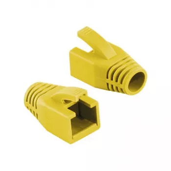 Logilink RJ45 modulaarpistiku kaablikaitse 8mm kollane – tõmbekindel pingutusleevendus (50 tk)