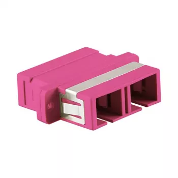 LogiLink SC dupleks OM4 multimoodne fiiberoptiline adapter äärikuga, violetne
