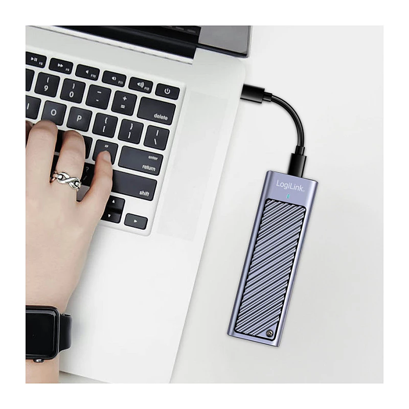 LogiLink UA0435 USB 3.2 Gen 2x2 SSD korpus, M.2 NVMe/SATA, USB-C, 20 Gbps, hall