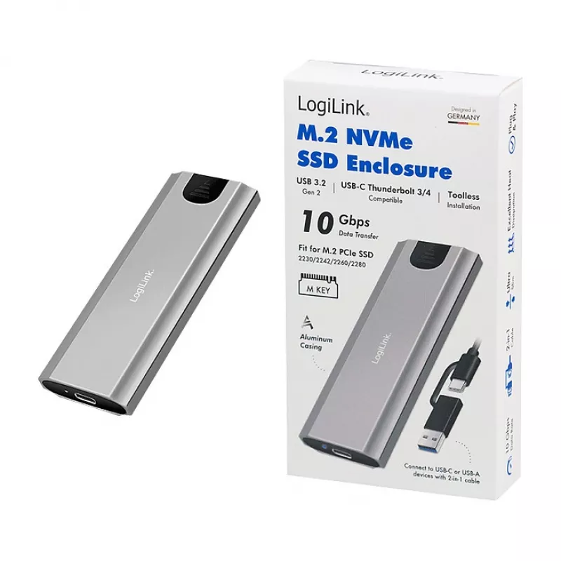 LogiLink UA0439 USB 3.2 Gen 2 SSD korpus USB-C kuni PCIe NVMe