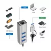 Logilink UA0440 USB 3.2 Gen 1 3-Pordiline Jaotur Gigabitise Etherneti Adapteriga, USB-C ja USB-A Ühendus, Alumiinium
