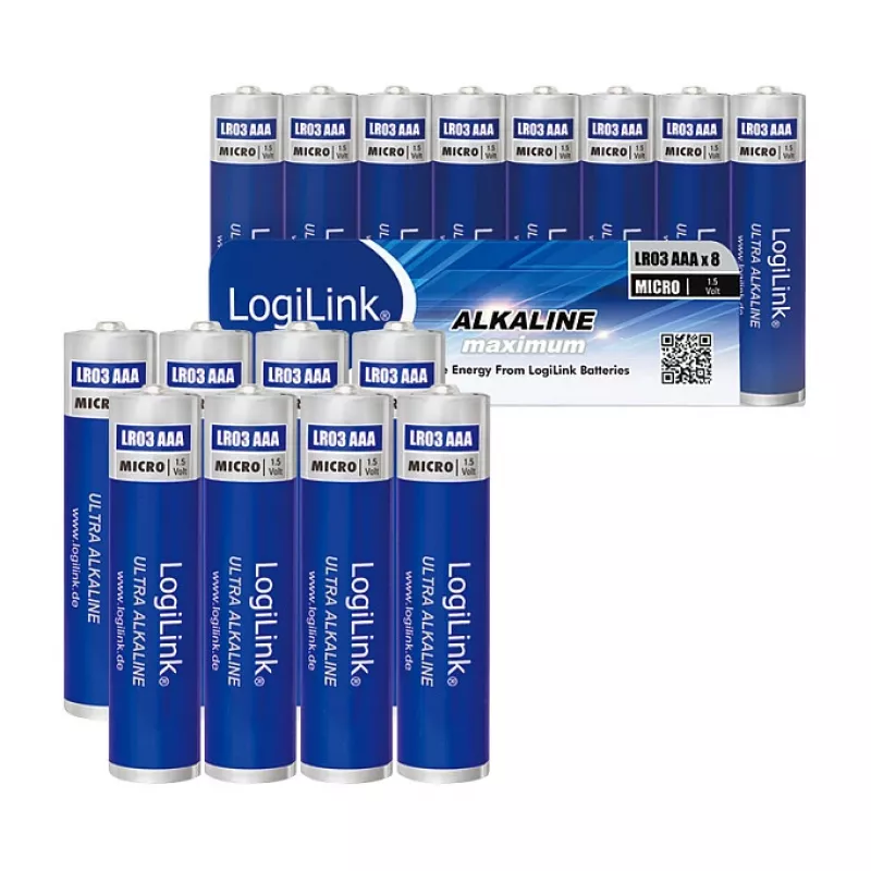 LogiLink Ultra Power leelis AAA patareid, 8 tk pakendis, 1,5V, pika elueaga, elavhõbedavabad
