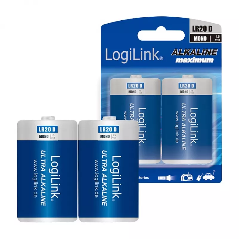 LogiLink Ultra Power leelispatarei D LR20 2-pack blister
