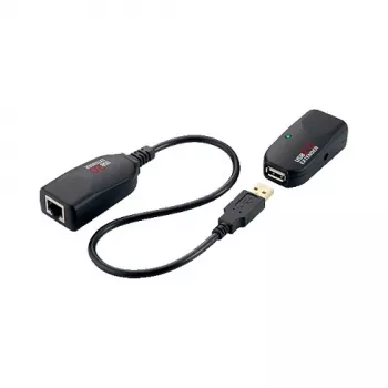 LOGILINK USB 2.0 Cat.5 pikendaja, 50 m, pigtail, must