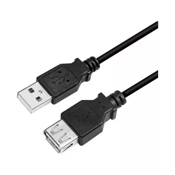 LogiLink CU0011B USB 2.0 pikenduskaabel, USB-A isane kuni USB-A emane, must, 3 m