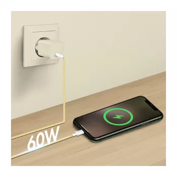 LogiLink USB 2.0 Type-C kaabel, C/M kuni C/M, 480 Mbps, 60W, nailon, kollane, 0,5 m